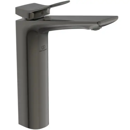 Waschtischarmatur aus Metall in Magnetic Grey, mit schmalem Auslauf und Hebel für die Wasserregulierung, gefertigt von Ideal Standard.